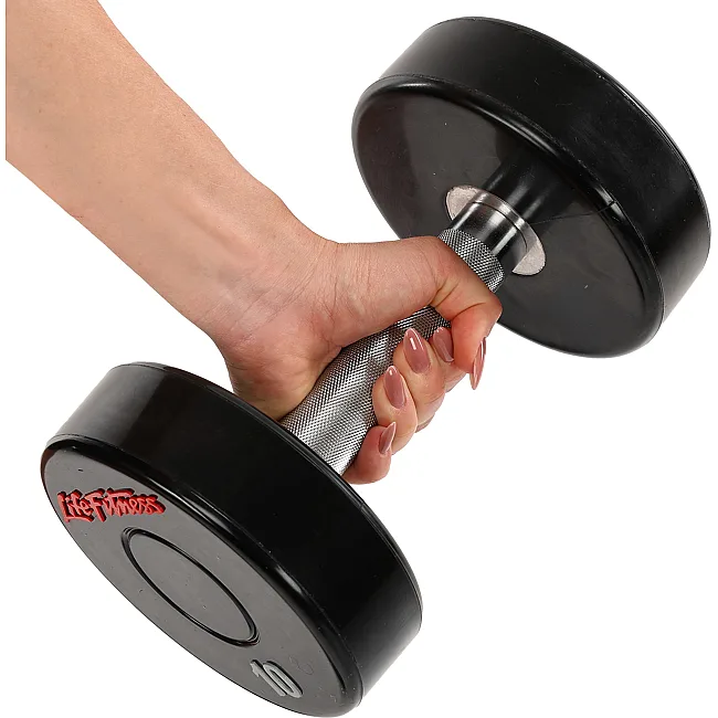 Гантель профессиональная
 с полиуретановым покрытием LIFE FITNESS SC-80081-10 1шт 10кг