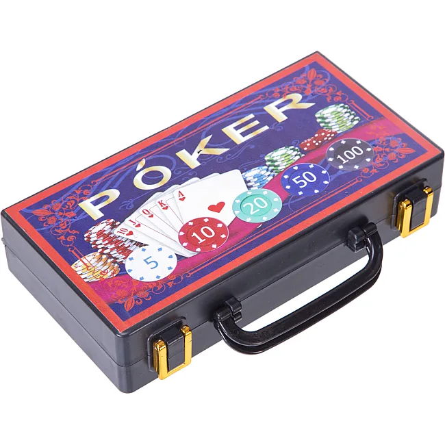 Набор для покера в пластиковом кейсе Poker game set Poker game set SP-SPORT
 100S-2A 100 фишек