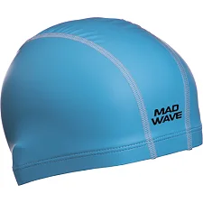 Шапочка для бассейна текстильная с покрытием PU для взрослых MADWAVE PUT M058501 (Голубой)