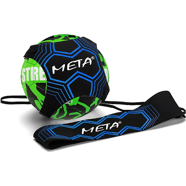 Тренажер для работы с мячом META Solo Kick Trainer черный, синий, белый OFSM