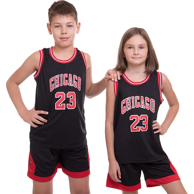 Дитяча баскетбольна форма NBA клуб Chicago Bulls 23 5351 (Чорний червоний)