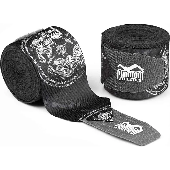 Боксерские бинты Phantom Muay Thai Black 400cm. (4м.)