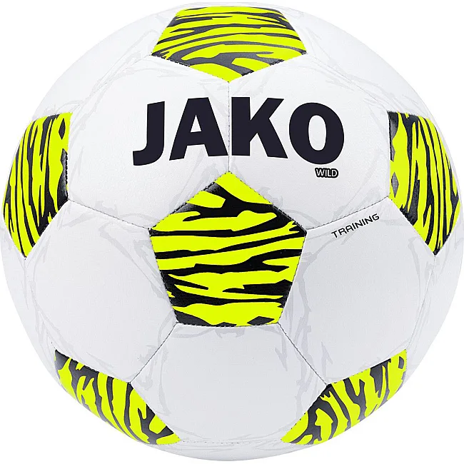 Футбольный мяч JAKO Training ball Wild белый, неоновый желтый, черный 5