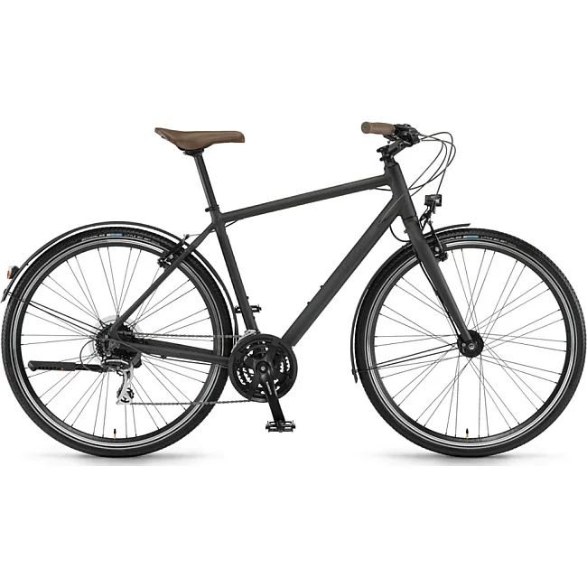 Городской велосипед WINORA Flitzer men 28" 24-G Acera, рама 61 см, черный матовый, 2021