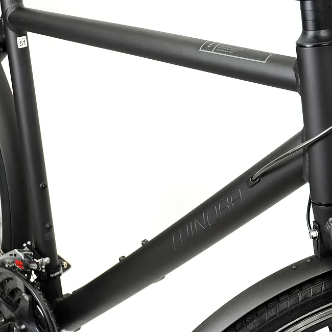 Городской велосипед WINORA Flitzer men 28" 24-G Acera, рама 61 см, черный матовый, 2021