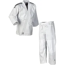 Кимоно для дзюдо Adidas Club с черными полосами на плечах | белое| Adidas J350P
