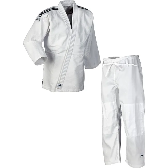 Кимоно для дзюдо Adidas Club с черными полосами на плечах | белое| Adidas J350P