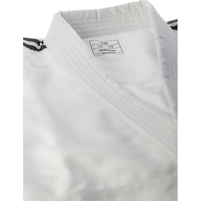 Кимоно для дзюдо Adidas Club с черными полосами на плечах | белое| Adidas J350P