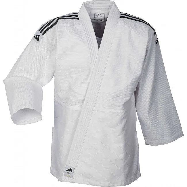 Кимоно для дзюдо Adidas Club с черными полосами на плечах | белое| Adidas J350P