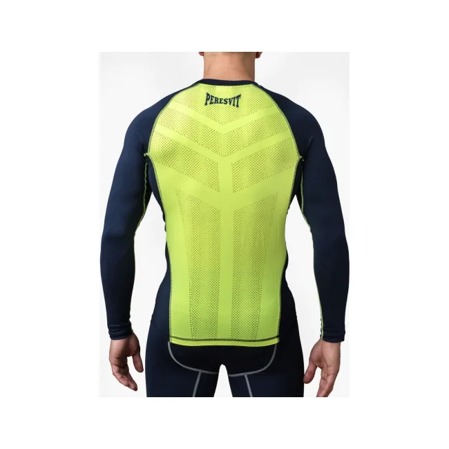 Компрессионная футболка Peresvit Air Motion Navy Flu Yellow Long Sleeve