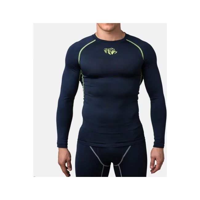 Компрессионная футболка Peresvit Air Motion Navy Flu Yellow Long Sleeve