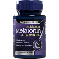 Мелатонин Earth‘s Creation Melatonin 3 mg with B-6 Sublingual, 60 Tablets