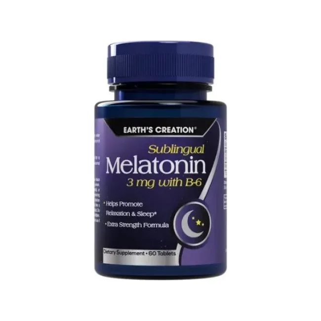 Мелатонін Earth's Creation Melatonin 3 mg with B-6 Sublingual, 60 Tablets