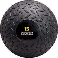 Слембол (мяч) для кроссфита POWER SYSTEM PS-4117 15кг рифленый Black