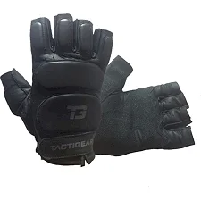 Перчатки тактические кожаные без пальцев TACTIGEAR PS-8801 Patrol Black