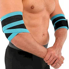 Бинты на локти для жима ELBOW WRAPS LiveUp LP8725 2шт (Синий-черный)