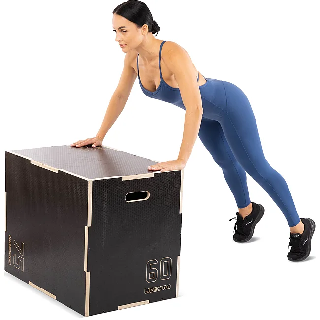 Бокс плиометрический тумба для кроссфита Плиобокс Wood Plyo box LiveUp LP8157 BOX-WOOD 1шт 50х60х75см