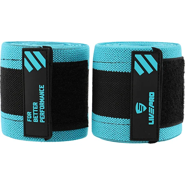 Бинти на лікті для жиму ELBOW WRAPS LiveUp LP8725 2шт (Синій-чорний)