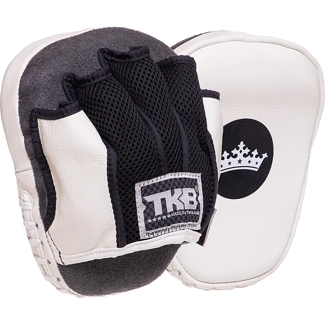 Мини-лапа боксерская изогнутая тренировочная кожа TOP KING Light Weight TKFML 18x15x4см 2штуки (Белый)