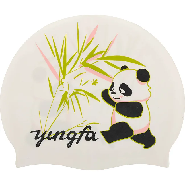 Шапочка для бассейна силиконовая для взрослых YINGFA C0091 (Белый-зеленый)