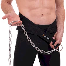 Пояс атлетичний для обтяження текстильний з ланцюгом та карабіном ZELART Dipping Belt TA-2647 спинка-20см