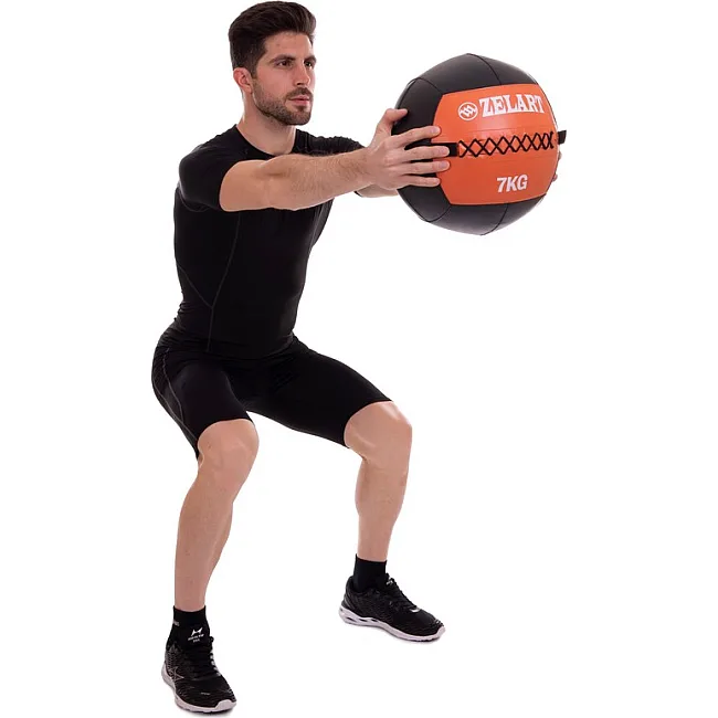 Мяч набивной медицинский для кроссфита WALL BALL ZELART
 FI-5168-7 7кг