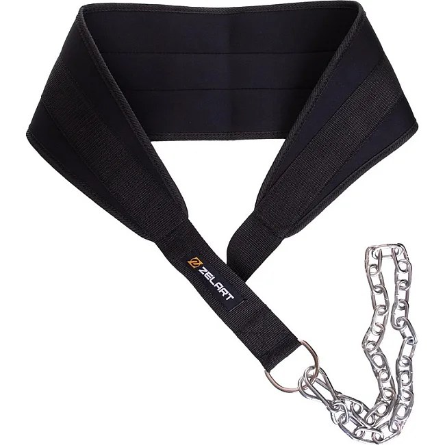 Пояс атлетичний для обтяження текстильний з ланцюгом та карабіном ZELART
 Dipping Belt TA-2647 спинка-20см