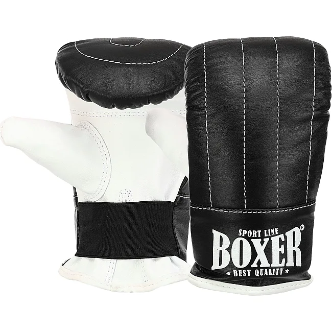 Перчатки снарядные
-блинчики для бокса кожаные BOXER

 2014 (Черный)