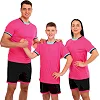 Футбольная форма комплект футболка и шорты LIDONG JG-6319 4XS-XXL (Розовый-черный)