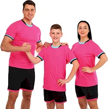 Футбольная форма комплект футболка и шорты LIDONG JG-6319 4XS-XXL (Розовый-черный)