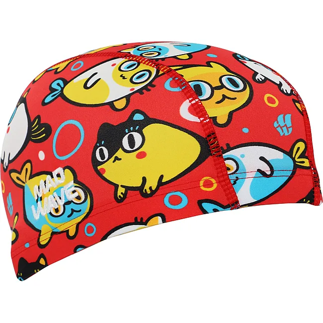 Шапочка для бассейна
 текстильная юниорская MADWAVE
 CATFISH M052002 (Красный)