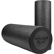 Массажный ролик (роллер) гладкий POWERPLAY 4021 Fitness Roller Черный (90x15см.)