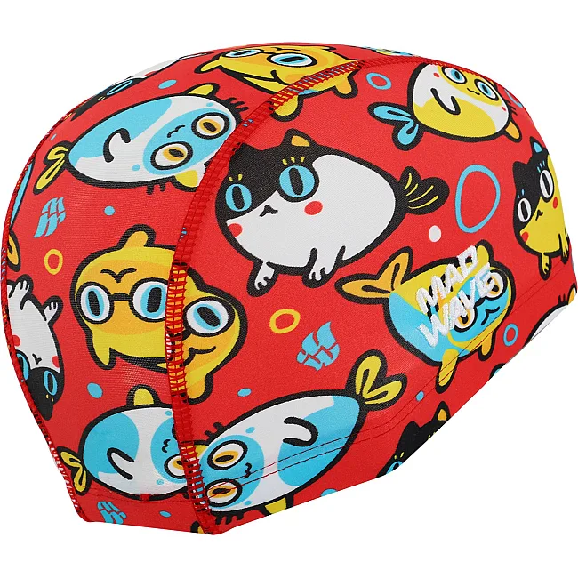Шапочка для бассейна
 текстильная юниорская MADWAVE
 CATFISH M052002 (Красный)
