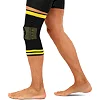 Наколенник эластичный с ребрами жесткости и силиконовым пателлярным кольцом MUTE 9066
 1шт (Черный-розовый)