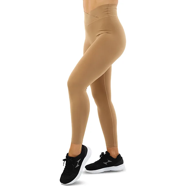 Лосины леггинсы спортивные женские с высокой талией VSX CK154 (Бежевый)