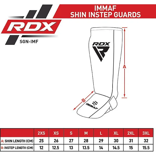 Защита для голеней и стоп RDX NEOPRENE SHIN INSTEP IMMAF-1-RED