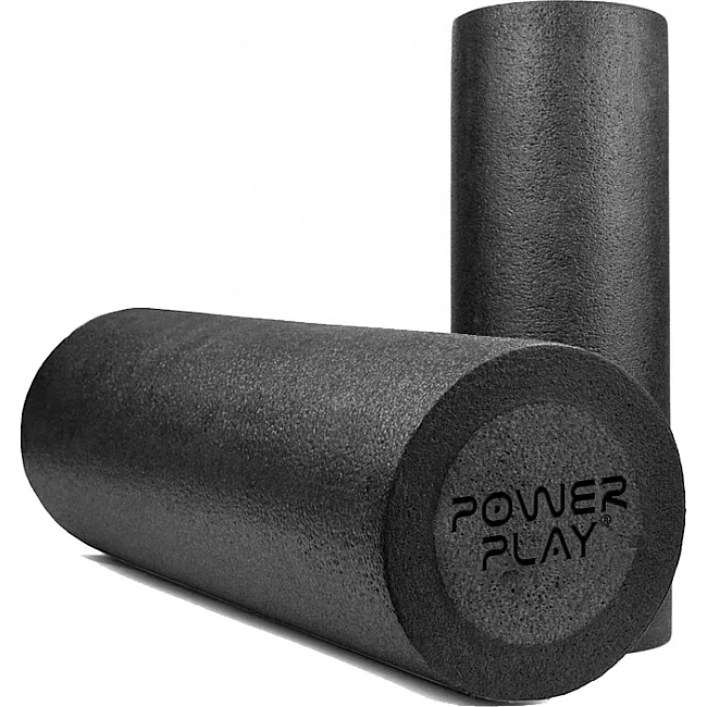 Массажный ролик (роллер) гладкий POWERPLAY 4021 Fitness Roller Черный (90x15см.)
