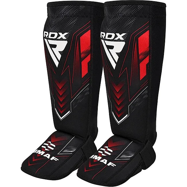 Защита для голеней и стоп RDX NEOPRENE SHIN INSTEP IMMAF-1-RED
