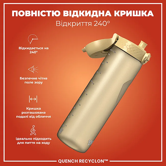 Бутылка для воды ION8 1000мл. (ЭКО бутылка) BPA Free, Desert