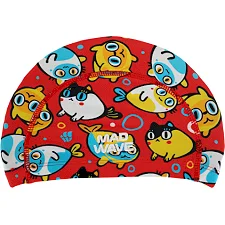Шапочка для бассейна текстильная юниорская MADWAVE CATFISH M052002 (Красный)