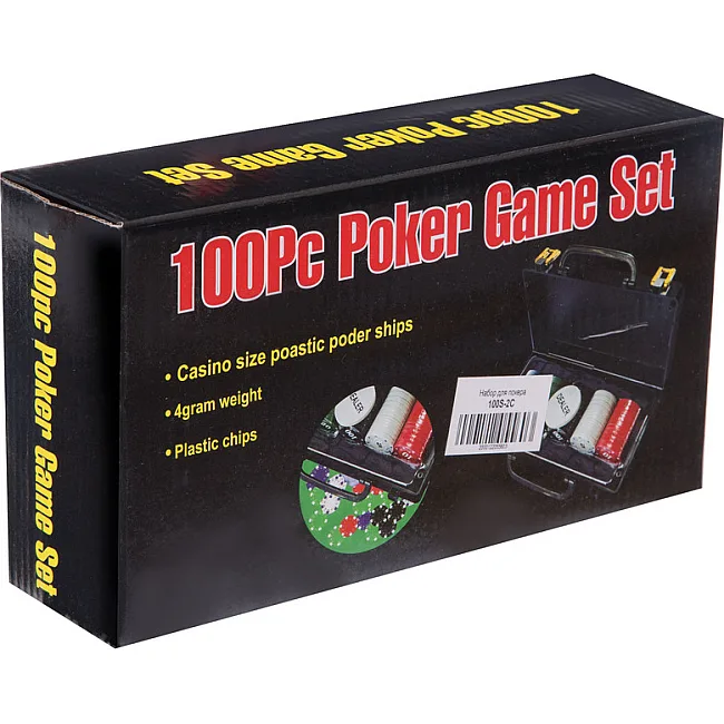 Распродажа! Набор для покера в пластиковом кейсе Texas Holdem Poker set SP-SPORT 100S-2C 100 фишек