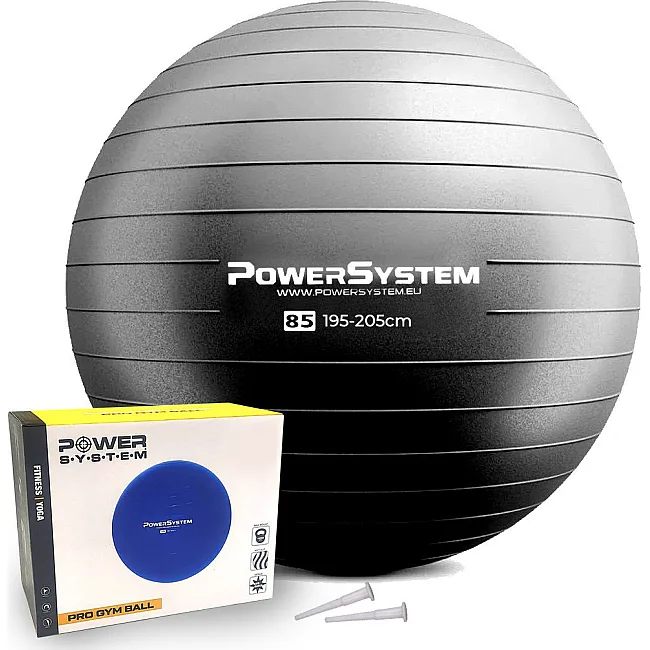 Фітнес м'яч (фітбол) POWER SYSTEM PS-4018 Ø85см PRO Black
