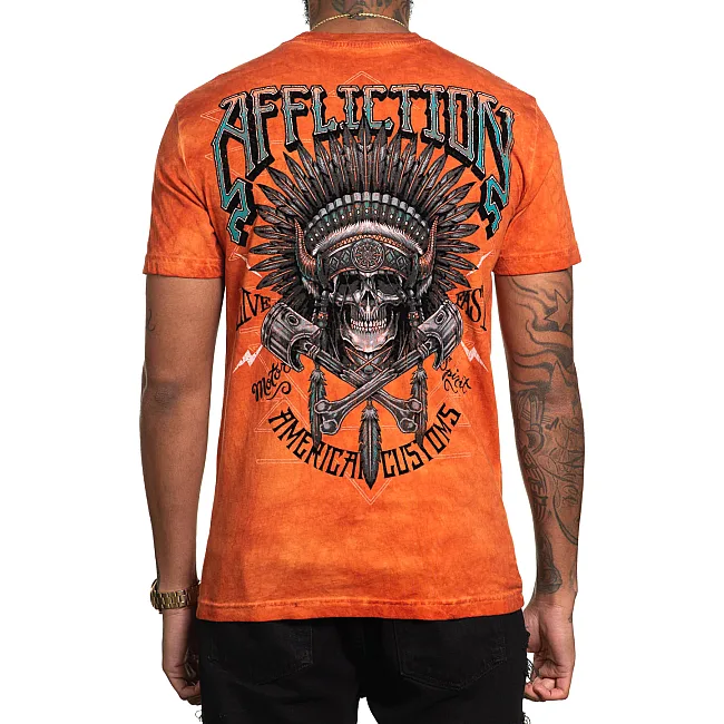 Футболка мужская AFFLICTION Native Grind Koi Oil Stain