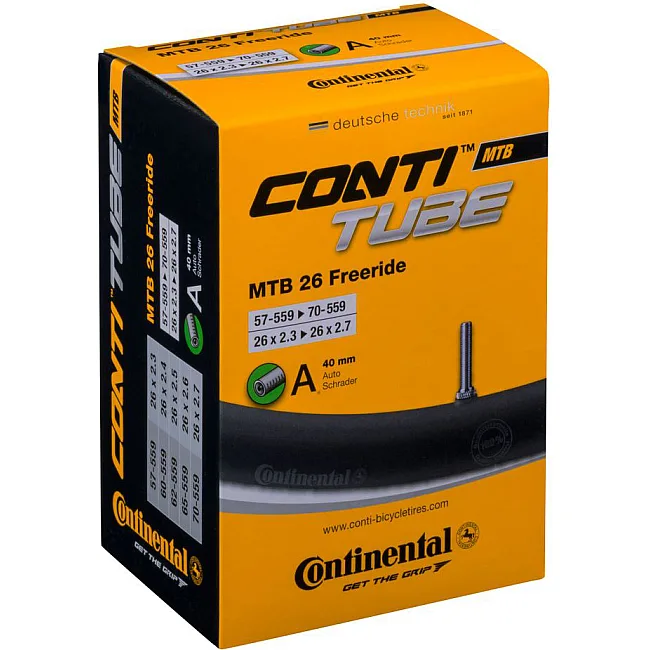 Камера для велосипеда CONTINENTAL MTB Tube Freeride 26", 57-559->70-559, A40, 300 г