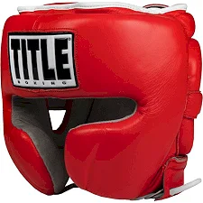 Шлем для спарринга Title Boxing Leather Red