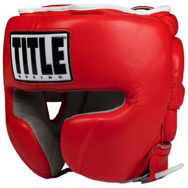Шлем для спарринга Title Boxing Leather Red