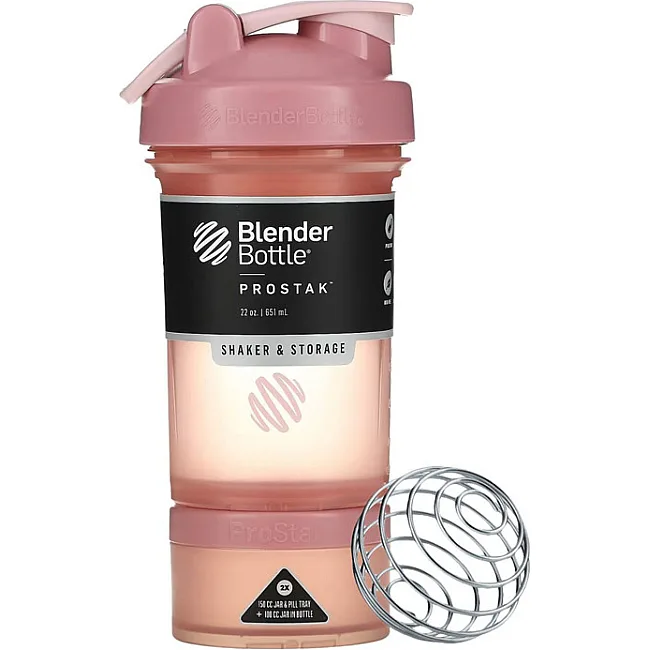 Спортивный шейкер BLENDERBOTTLE ProStak 22oz/650мл с 2-мя контейнерами Rose_Pink