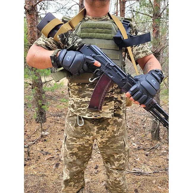 Перчатки тактические кожаные без пальцев TACTIGEAR PS-8801 Patrol Black