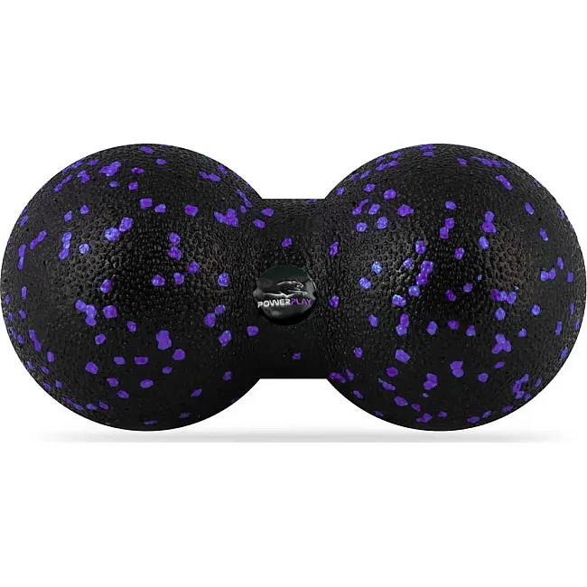 Масажний м'яч подвійний PowerPlay PP-4352 Epp foam peanut ball (d8*16cm.) Чорно/Фіолетовий