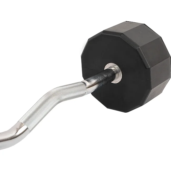 Штанга неразборная с фиксированным весом изогнутая PEV HAMMER STRENGHT TA-9978-45 (Черный)